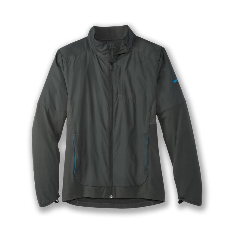 Brooks FUSION HYBRID Running Jackets Mens Outlet - Dark Oyster/grey (NAY245896)